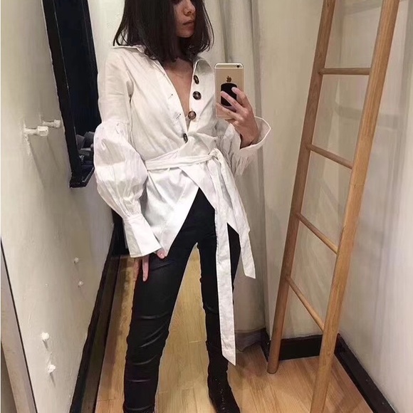 C/MEO Collective White Buttoned Wrap Blouse - Picture 3 of 5